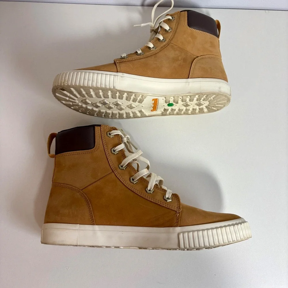 Timberland Womens Sz 9 Skyla Bay 6" Wheat Nubuck Sneaker Boots A2C3S High Top - Picture 4 of 10